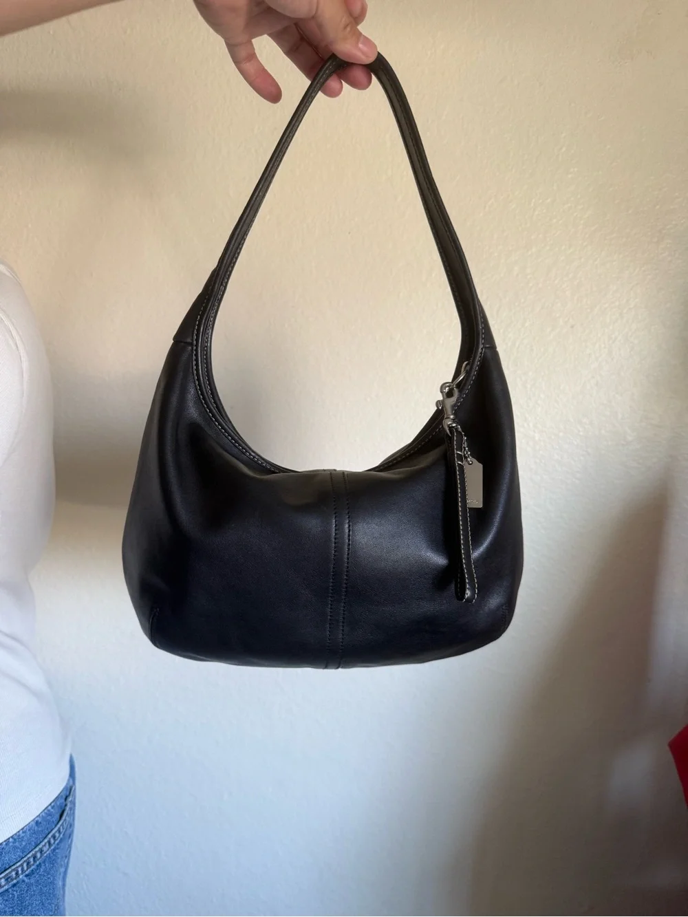 Vintage 2003 Coach Ergo Hobo Black Leather Shoulder Bag 9219